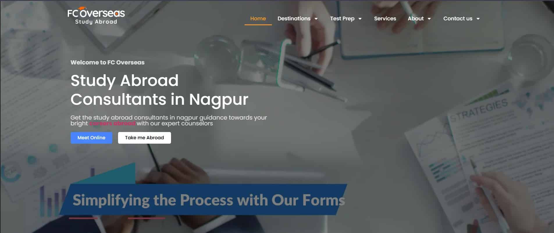 Website developed for overseas