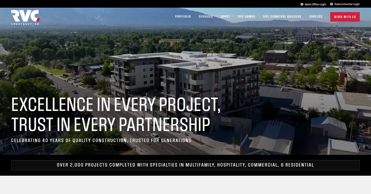 Website developed for construction industry