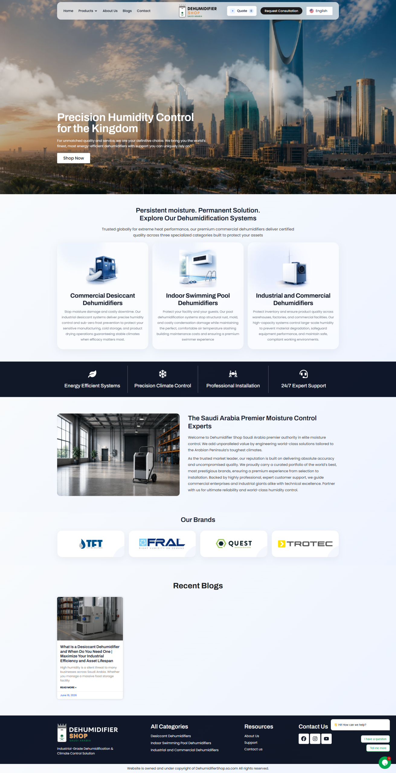 Website developed for dehumidification in Saudi Arabia